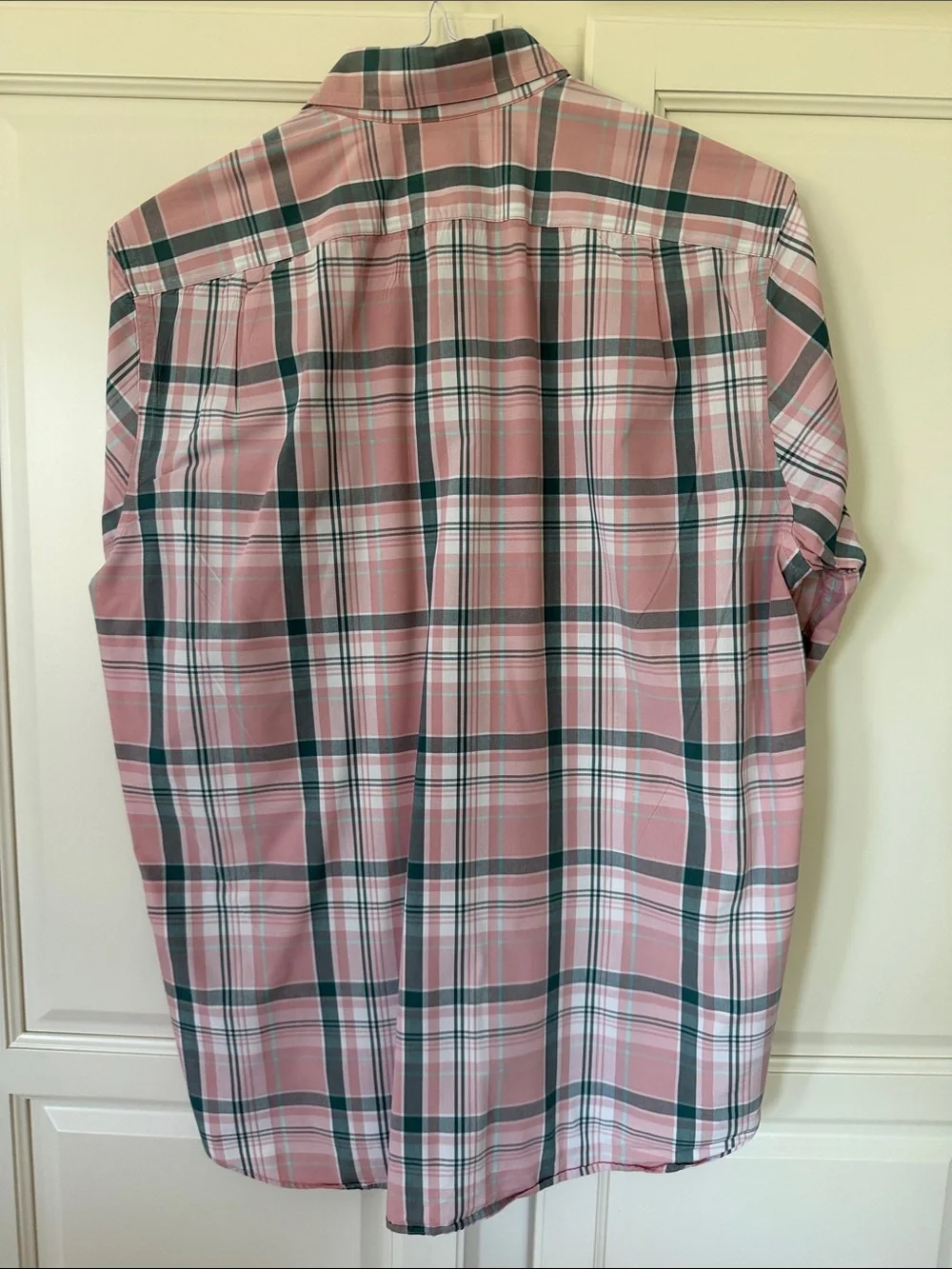 J. Crew Pink and Green Plaid Button-Down Shirt